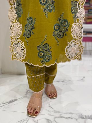 Kalamkari Cut Work Set - Preetibora