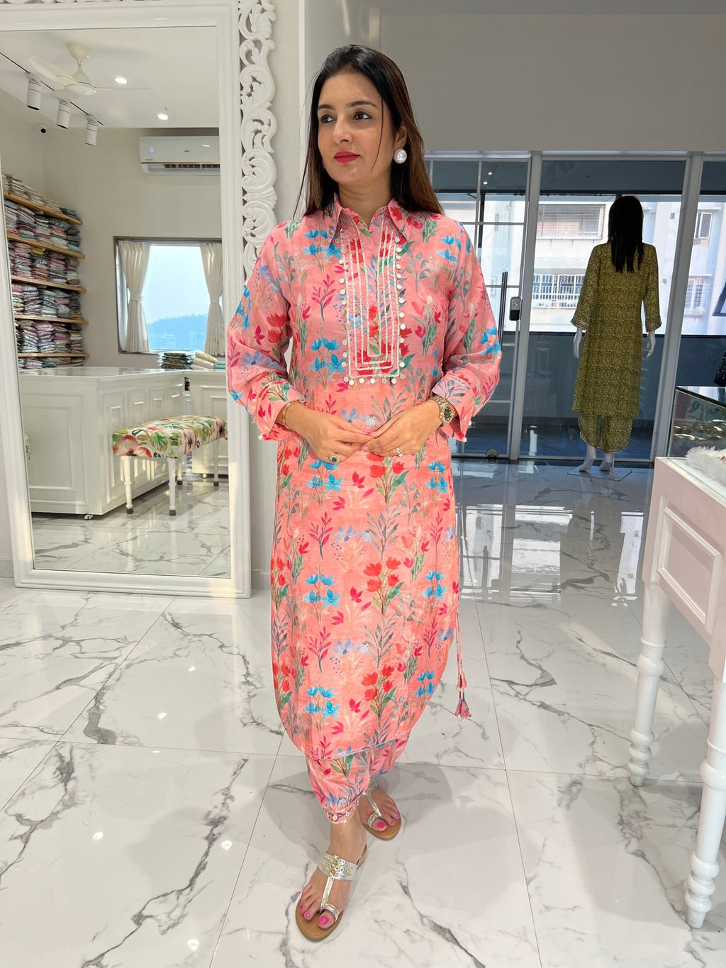 Floral Digital Print Pathani Suit – Preetibora