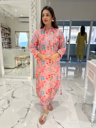 Digital Floral Print Pathani Suit