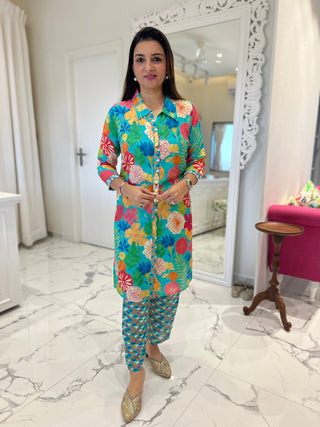 Floral Pearl and Acrylic Coord Set - Preetibora