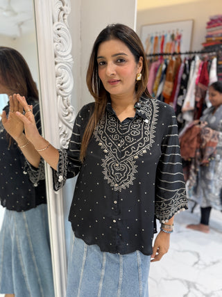 Coin Tassel Bandhej Shirt