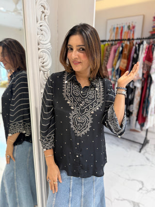 Coin Tassel Bandhej Shirt