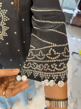 Coin Tassel Bandhej Shirt