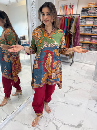 Kalamkari Peacock Coord Set-2