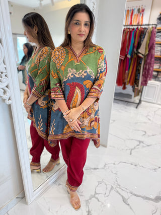 Kalamkari Peacock Coord Set-2