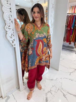 Kalamkari Peacock Coord Set-2
