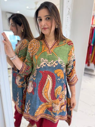 Kalamkari Peacock Coord Set-2