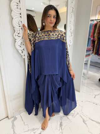 Royal Blue Dhoti Set