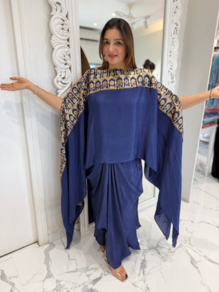 Royal Blue Dhoti Set