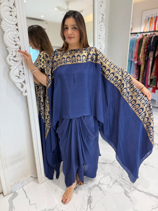 Royal Blue Dhoti Set