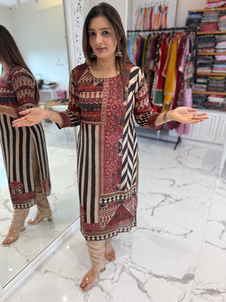 Ethnic Kalamkari Kurta Set