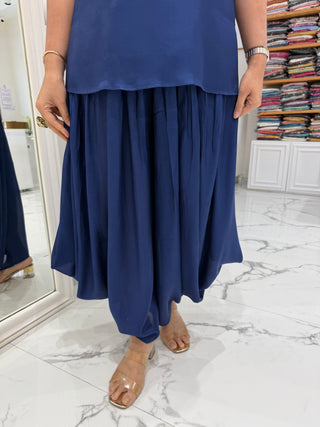 Navy Cowl Jacket Set