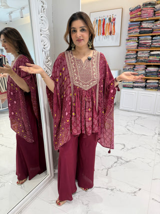 Maroon Suhana kaftan Set