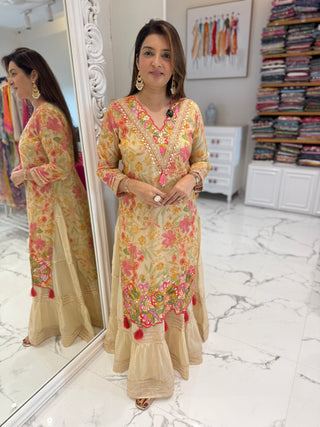 Ivory Tissue Indian One Piece