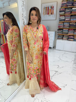 Ivory Tissue Indian One Piece