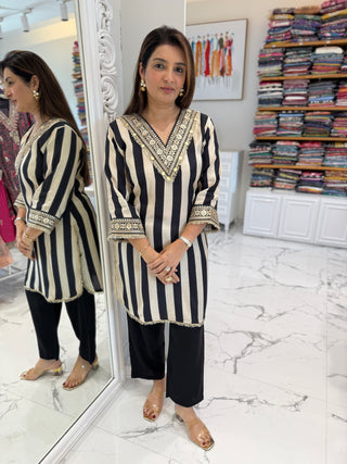 Striped Zari Work Coord Set