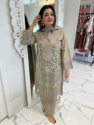 Rose Schiffli Suit Set