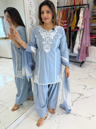 Delicate Cutwork Farshi Set