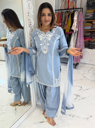Delicate Cutwork Farshi Set