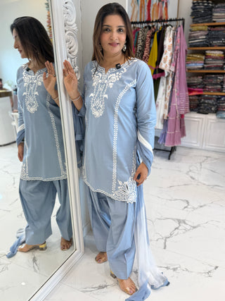 Delicate Cutwork Farshi Set