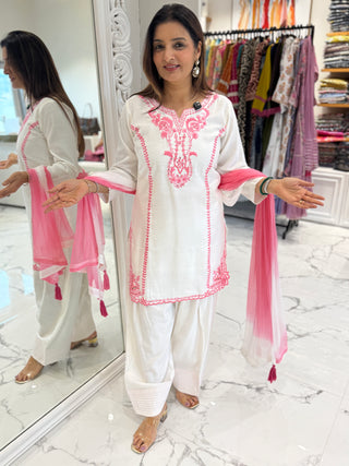 Delicate Cutwork Farshi Set