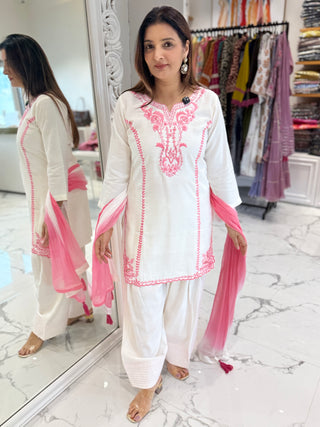 Delicate Cutwork Farshi Set