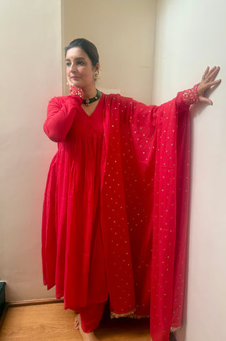 Laal Rang Anarkali Set
