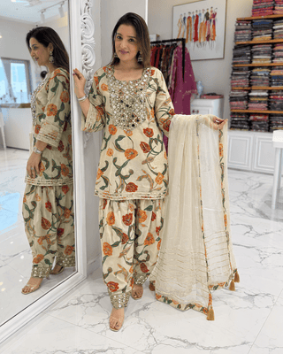 Aaina Bloom Suit Set - Preetibora