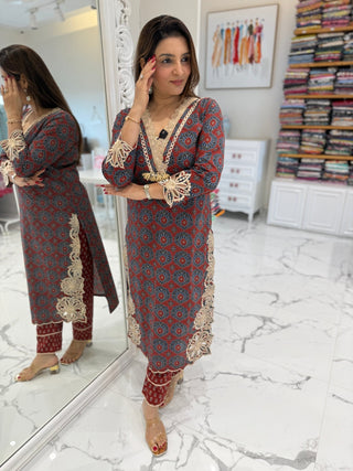 Ajarak Cutwork Set - Preetibora