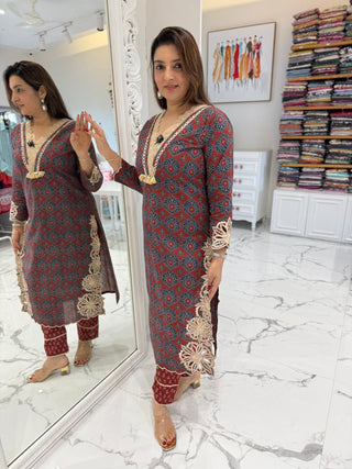 Ajarak Cutwork Set - Preetibora