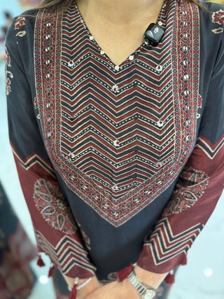 Ajrakh Bloom Coord Set - Preetibora