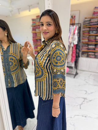 Ajrakh Kalamkari Shirt - Preetibora