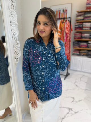 Bahaar Bandhej Shirt - Preetibora