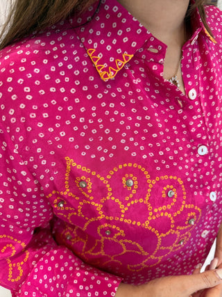 Bahaar Bandhej Shirt - Preetibora