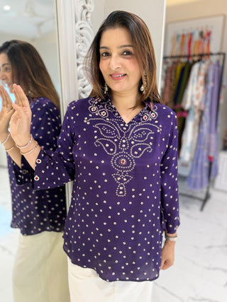 Bandhani Sequin Shirt - Preetibora