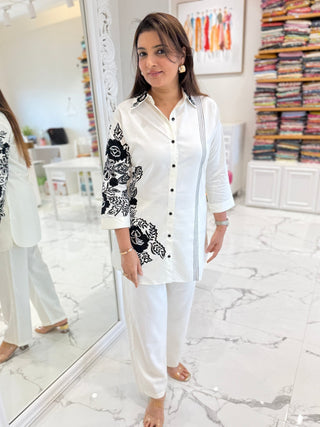 Black and White Aplic Coord Set - Preetibora