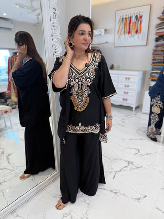 Black Beauty Kaftan Set - Preetibora