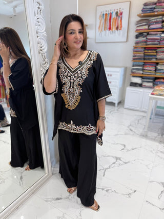 Black Beauty Kaftan Set - Preetibora