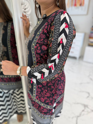 Black Blossom Coord Set - Preetibora