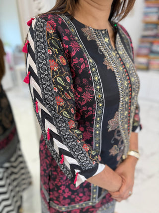 Black Blossom Coord Set - Preetibora