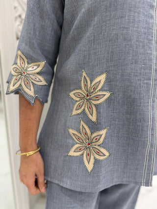 Blue Flower Coord Set - Preetibora