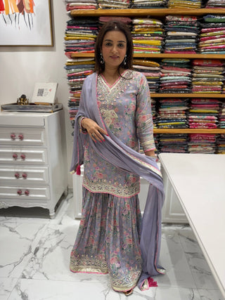 Blushing Beauty Sharara Set - Preetibora