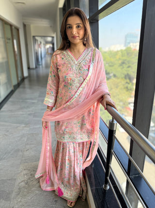 Blushing Beauty Sharara Set - Preetibora
