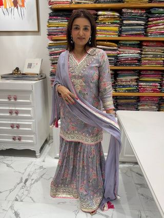 Blushing Beauty Sharara Set - Preetibora