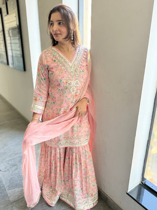 Blushing Beauty Sharara Set - Preetibora