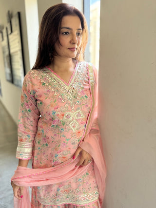 Blushing Beauty Sharara Set - Preetibora