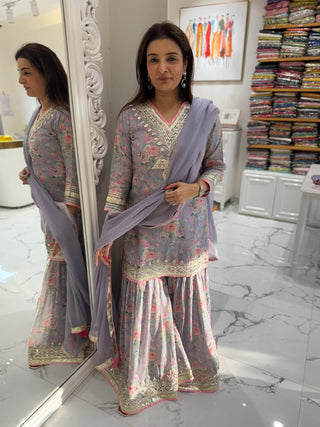 Blushing Beauty Sharara Set - Preetibora