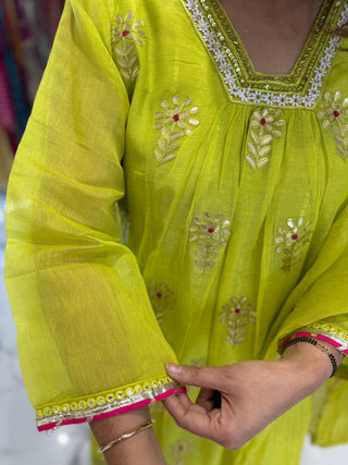 Chanderi Gota Set - Preetibora