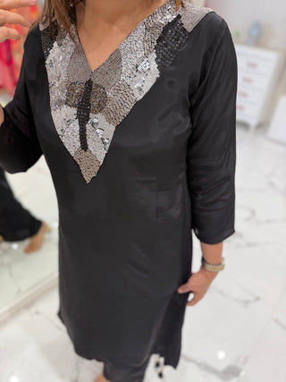 Crepe Tail Cut Coord Set - Preetibora