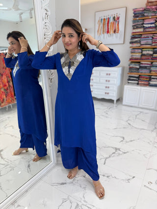 Crepe Tail Cut Coord Set - Preetibora